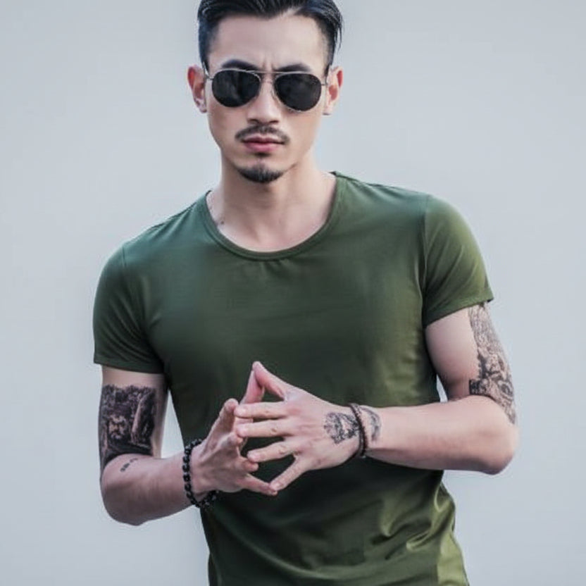 Men’s Summer Bamboo Fiber T-Shirt – Lightweight Breathable Casual Tee