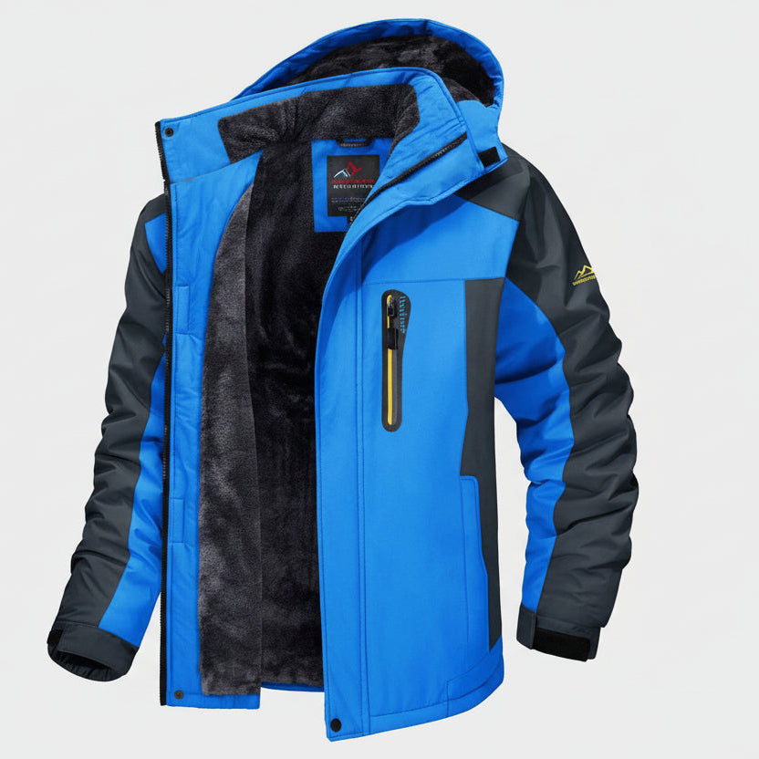 Men’s Casual Fleece Mid-Length Winter Coat – Thick Warm Polyester Jacket