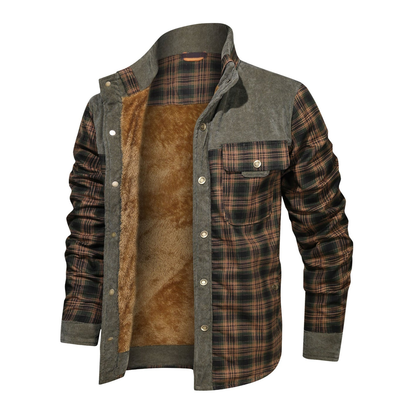 Men’s Wool Thick Coat Jacket – Casual Autumn Winter Button-Up Outerwear