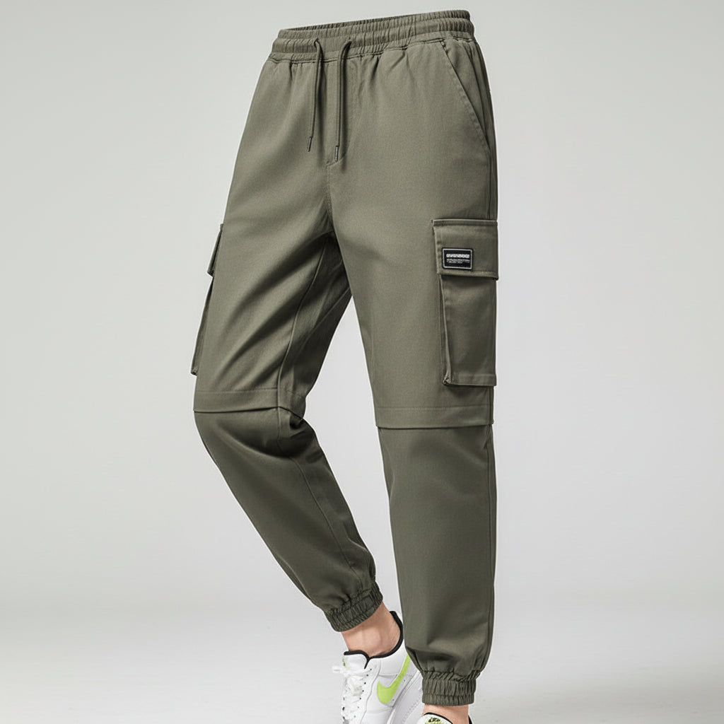 Men’s Harlan Cropped Trousers – Loose Fit Trendy Casual Overalls Pants