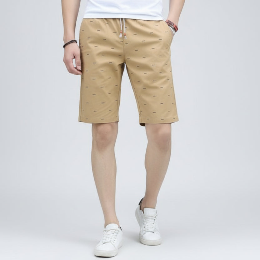 Men’s Summer Cotton Shorts – Lightweight Lace-Up Casual Shorts