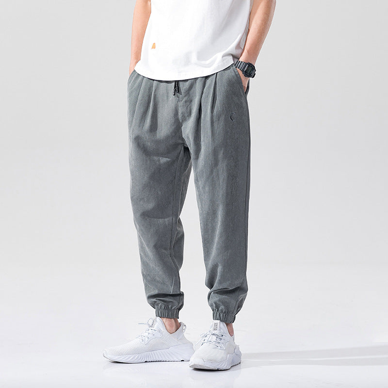 Men’s Summer Loose Casual Trousers – Thin Cotton Nine-Length Pants