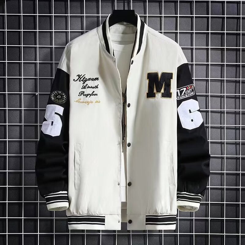 Junior High School Baseball Jacket – Loose Fit Hong Kong Style Student Coat