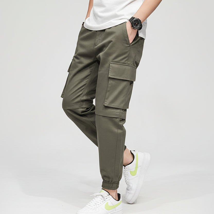 Men’s Harlan Cropped Trousers – Loose Fit Trendy Casual Overalls Pants