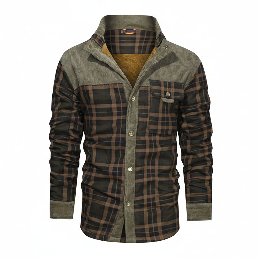 Men’s Wool Thick Coat Jacket – Casual Autumn Winter Button-Up Outerwear