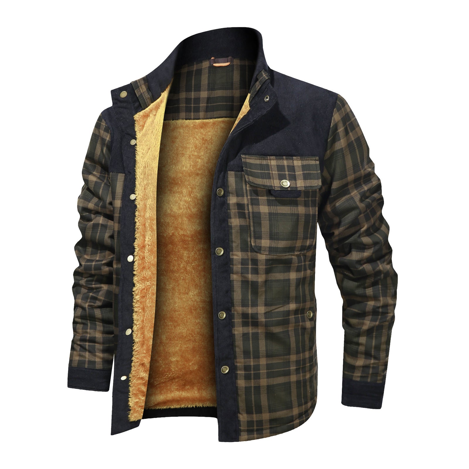 Men’s Wool Thick Coat Jacket – Casual Autumn Winter Button-Up Outerwear