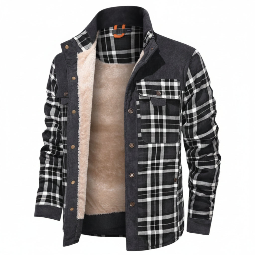 Men’s Wool Thick Coat Jacket – Casual Autumn Winter Button-Up Outerwear