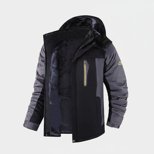 Men’s Casual Fleece Mid-Length Winter Coat – Thick Warm Polyester Jacket