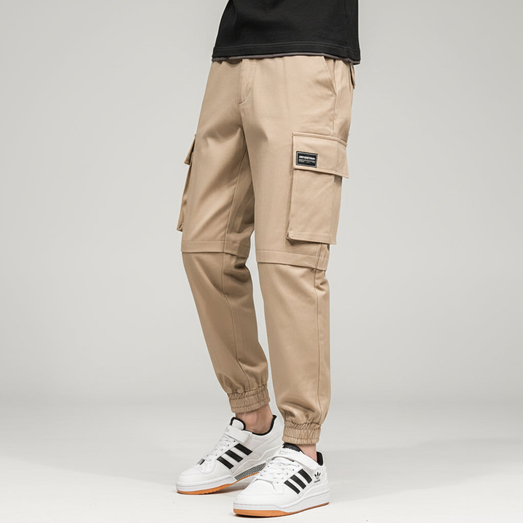 Men’s Harlan Cropped Trousers – Loose Fit Trendy Casual Overalls Pants