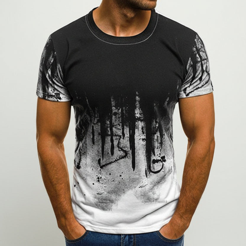 Men’s Printed T-Shirt – Casual Graphic Short Sleeve Cotton Tee