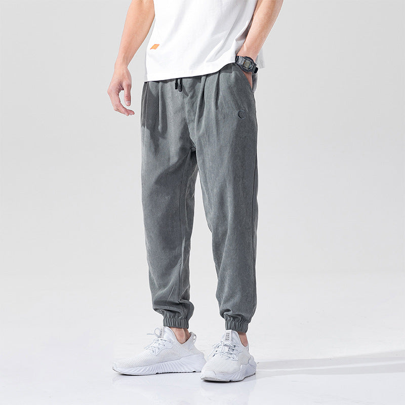 Men’s Summer Loose Casual Trousers – Thin Cotton Nine-Length Pants