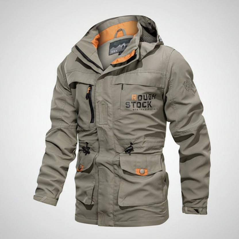 Men’s Medium-Long Casual Outdoor Hooded Jacket – Plus Size Zip-Up Coat