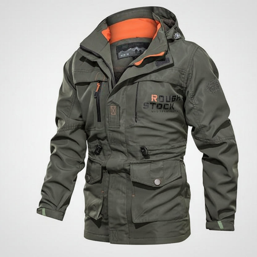 Men’s Medium-Long Casual Outdoor Hooded Jacket – Plus Size Zip-Up Coat