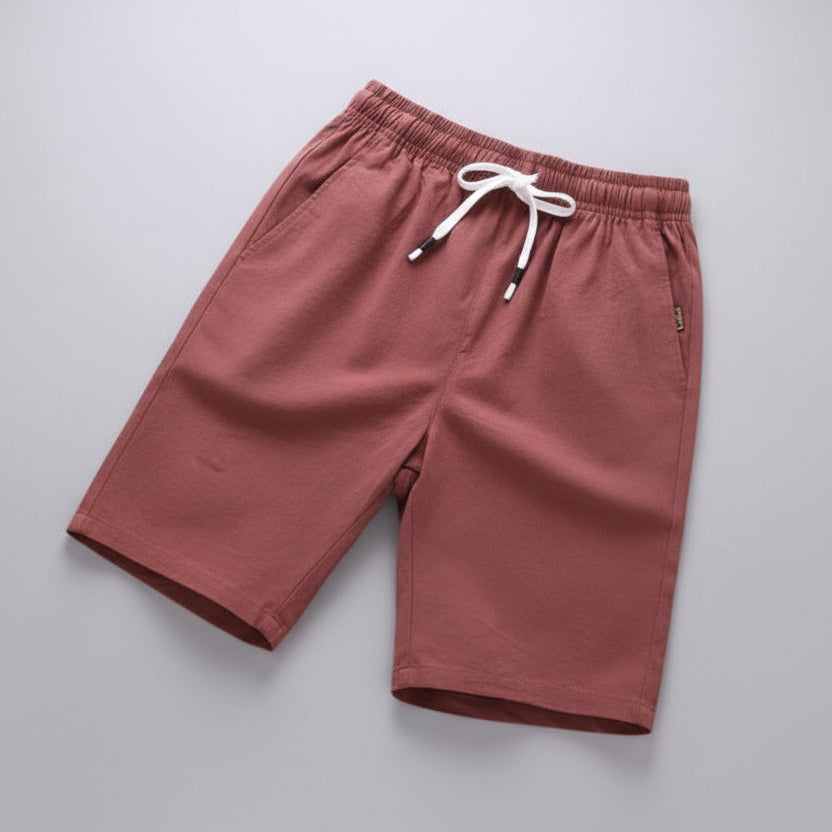 Men’s Summer Cotton Shorts – Lightweight Lace-Up Casual Shorts