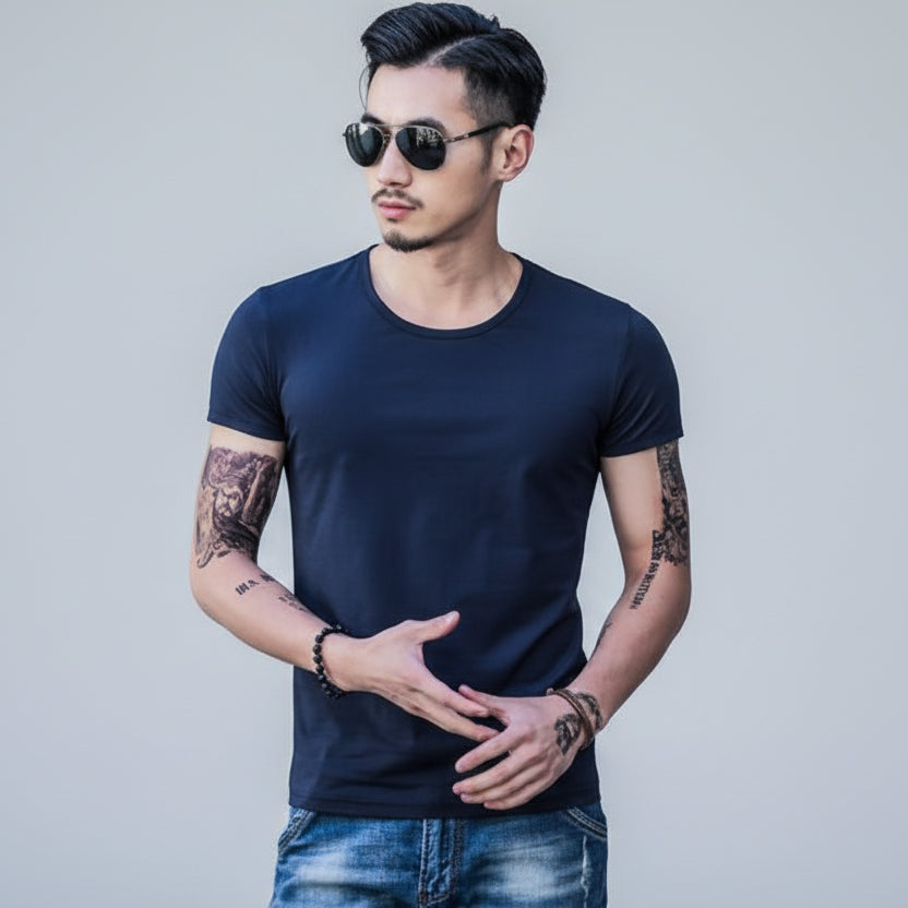 Men’s Summer Bamboo Fiber T-Shirt – Lightweight Breathable Casual Tee