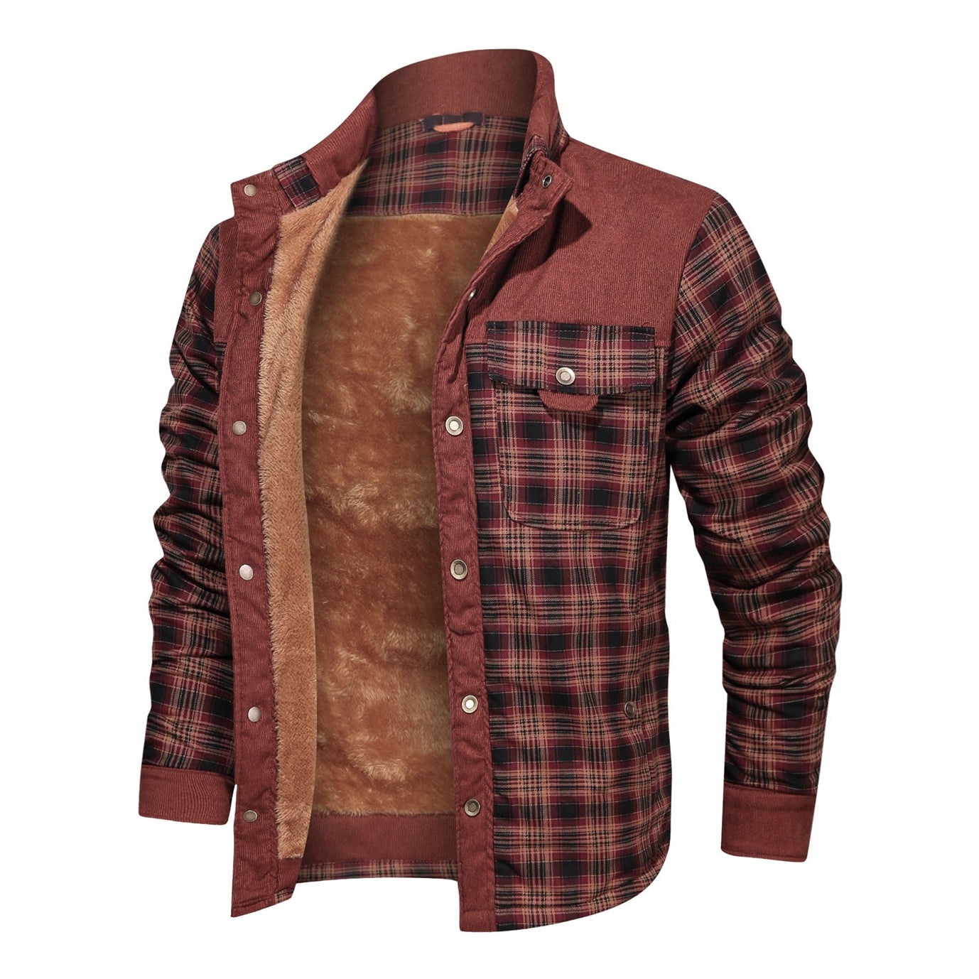 Men’s Wool Thick Coat Jacket – Casual Autumn Winter Button-Up Outerwear